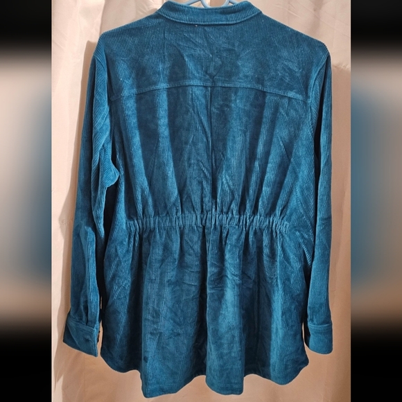 Lands' End Teal Corduroy Shirt - Picture 4 of 5